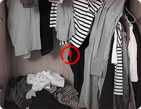 Overflowing messy closets